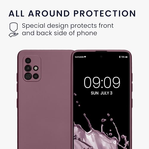 kwmobile Case Compatible with Samsung Galaxy A51 Case -Soft TPU Back Phone Cover - with Metallic Look - Metallic Lavender - color: Metallic Lavender, size: Galaxy A51