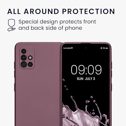 kwmobile Case Compatible with Samsung Galaxy A51 Case -Soft TPU Back Phone Cover - with Metallic Look - Metallic Lavender - color: Metallic Lavender, size: Galaxy A51