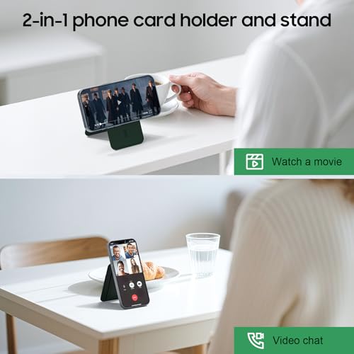 Magnetic Wallet for iPhone, Magnetic Phone Wallet for iPhone 17/16/15/14/13/12 Series with ID Window, RFID Blocking (Green) - color: green