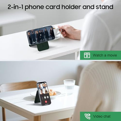 Magnetic Wallet for iPhone, Magnetic Phone Wallet for iPhone 17/16/15/14/13/12 Series with ID Window, RFID Blocking (Green) - color: green