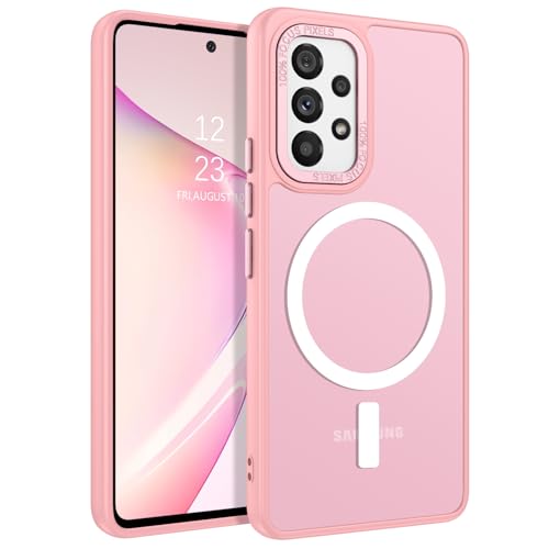 GUAGUA for Samsung Galaxy A53 Case Compatible with MagSafe Galaxy A53 Magnetic Cases Slim Translucent Matte Skin Feeling Shockproof Protective Anti-Scratch Phone Case for Samsung A53 5G 6.5'', Pink - color: Pink, size: for Samsung A53 5G