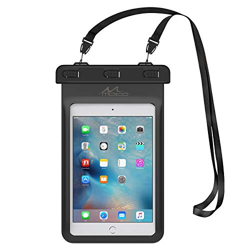 MoKo Waterproof Tablet Case, IPX8 Dry Bag for Devices Up to 8.3 in | Compatible with iPad mini 6/5/4/3/2, Samsung Tab 5/4/3, Galaxy Note 8, Tab S2/Tab E/Tab A 8.0, LG G Pad III 8.0 - color: Black