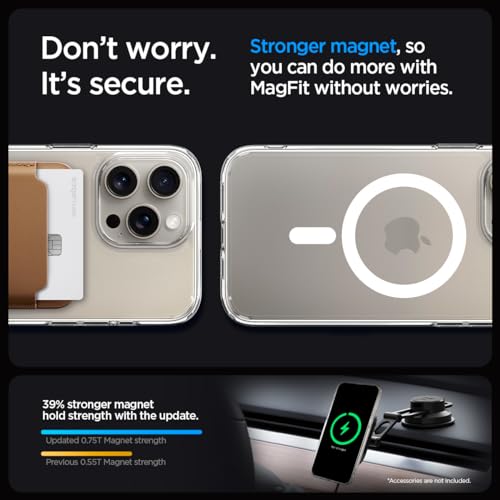 Spigen for iPhone 15 Pro Case, Ultra Hybrid MagFit [Anti-Yellowing] [Compatible with Magsafe] - Clear - color: Clear, size: iPhone 15 Pro
