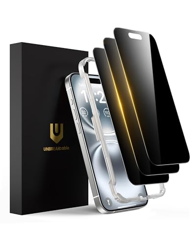 UNBREAKcable Privacy Screen Protector for iPhone 16 Plus - 3 Pack - size: iPhone 16 Plus