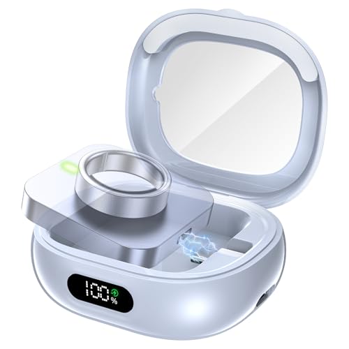 Tensea Portable Charging Case Compatible with Oura Ring Gen 5 & Gen 4 & 3, 2000mAh Wireless Power Station, Universal Fit, 30-Day Runtime Charger Accessories (Official Charger NOT Included) - color: White