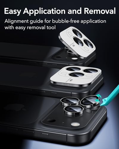 ESR for iPhone 17 Pro Max/17 Pro Camera Lens Protector, 1 Pack, Black - color: Black