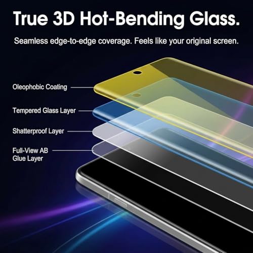 Didisky 2-Pack Tempered Glass Screen Protector for Oneplus 13, Supports Ultrasonic Fingerprint, with Easy Installation Frame, 3D Curved Full Coverage,9H Hardness, Case Friendly, HD Clear