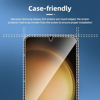 NEW'C for Samsung Galaxy S24 5G Screen Protector Tempered Glass HD Clear - size: S24 6.2 inches