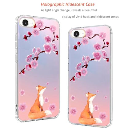 for iPhone 17e & 16e Case: Slim Clear Matte Cute Flowers Floral Design for Girls Women Military Grade Drop Protection TPU Bumper Shockproof Cherry Blossom Silicone Phone Cover (Lucky Fox) - color: Lucky Fox