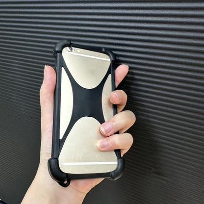 Zittop Universal Smart Phone Bumper Case Elastic Soft Silicone Cover for 5.2" Phones Size 4'' to 6.5'' inch Case (Black)
