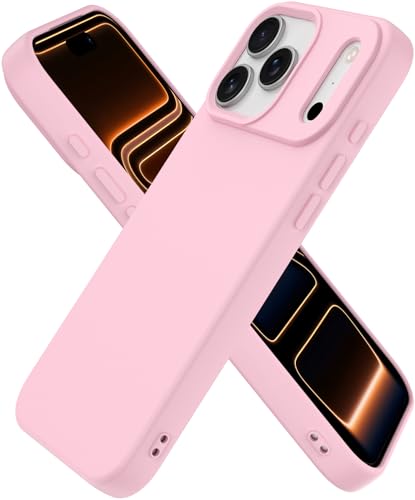 Compatible with iPhone 17 Pro Case, Shockproof Liquid Silicone Protective Phone Case with Soft Anti-Scratch Microfiber Lining Ultra Slim Drop Protection Phone Cover(Pink) - color: Pink, size: for iPhone 17 Pro