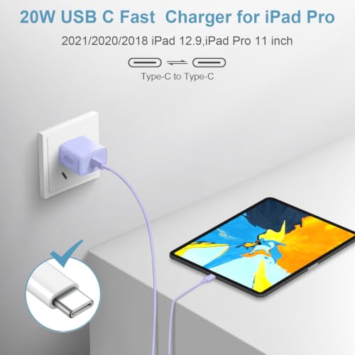 iPhone 17 16 15 Charger Fast Charging 3 Pack USB C Charger Block - color: Purple, size: 6FT