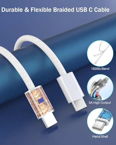 iPhone Car Charger Fast Charging,iPhone 17 Car Charger 2PACK Dual USBC Port - color: Blue 3FT