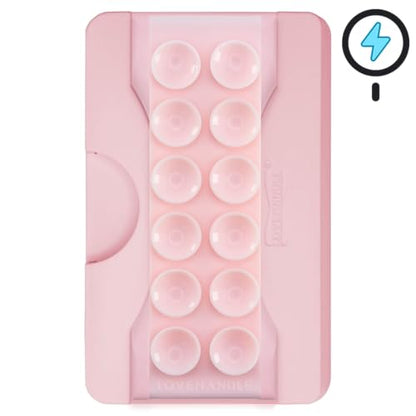 LOVEHANDLE Suction Wallet for MagSafe + Kickstand - Light Pink - color: Light Pink