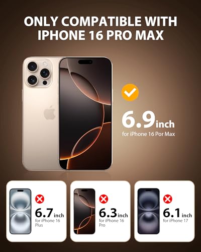 PDDKISS 2 Pack Privacy Screen Protector for iPhone 16 Pro Max - size: for iPhone 16 Pro Max - 6.9 inch