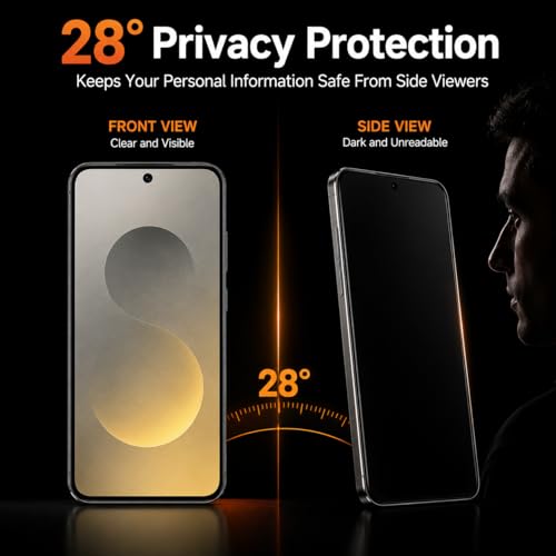 2 Pack Privacy Screen Protector for Samsung Galaxy A07 5G - Anti-Spy Tempered Glass with 9H Hardness, Anti-Scratch & Easy Installation