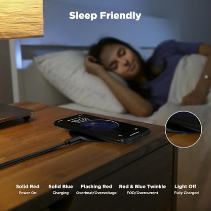 15W Wireless Charger Fast Charging Pad Compatible with Motorola Edge (2024,2023,2022)/Edge Plus (2023,2022), Slim Quick Charge