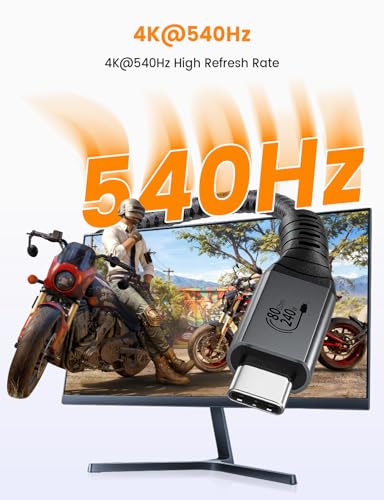XAOSUN Right Angle USB 4 v2 Cable for 90 Degree Thunderbolt 4 Cable 4.9FT - size: 4.9FT