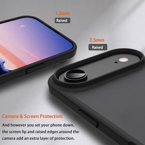 for iPhone 17 air Case Translucent Matte Phone Cover, [10 FT Military Grade Drop Protection] Slim Durable Shockproof Protective Bumper (Black, iPhone 17 air) - color: Black, size: iPhone 17 Air