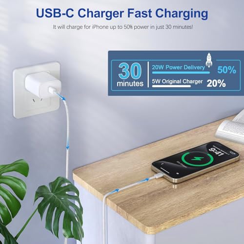 iPhone 17 16 Charger,2Pack USB C Wall Charger Block Chargers Fast Charging with 10FT USBC to C Woven Cable for iPhone 17/17 Pro/17 Pro Max/17 Air/iPhone 16/16 Plus/16 Pro Max/16E/15/15Pro,iPad Pro - size: 2PACK 10FT