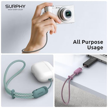 SURPHY 3 Pack Phone Wrist Strap, Phone Lanyard with Cellphone Tether Tab - color: Black & Green & Lilac Purple