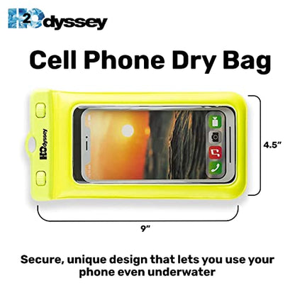 H2ODYSSEY Waterproof Phone Case and Lanyard - Excellent Waterproof Protection - Floats in The Water -Lanyard for Beach Kayak Travel - Universal Size - Yellow - color: Yellow