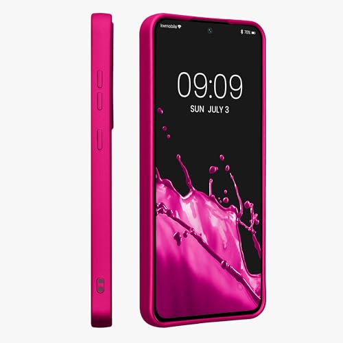 kwmobile Case Compatible with Samsung Galaxy S24 FE Case - Soft Slim Metallic TPU Silicone Cover - Metallic Pink - color: metallic pink, size: Galaxy S24 FE