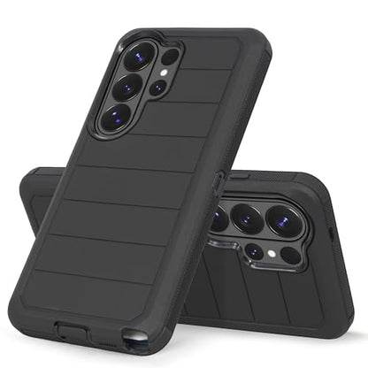 Compatible for Samsung Galaxy S26 Plus Case, Military Grade Drop Protection Rugged Shockproof Cover with Built-in Screen Protector, Belt Clip Holster Full-Body Case (Stripe) - color: Stripe