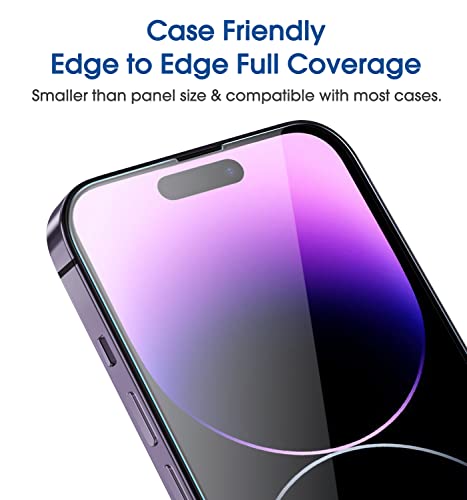 amFilm Auto-Alignment OneTouch for iPhone 14 Pro [6.1''] Screen Protector + Camera Lens Protector, Tempered Glass, 30 Seconds Installation, Bubble Free, Case Friendly, Anti-Scratch 2 Pack - size: IPH14P-6.1”