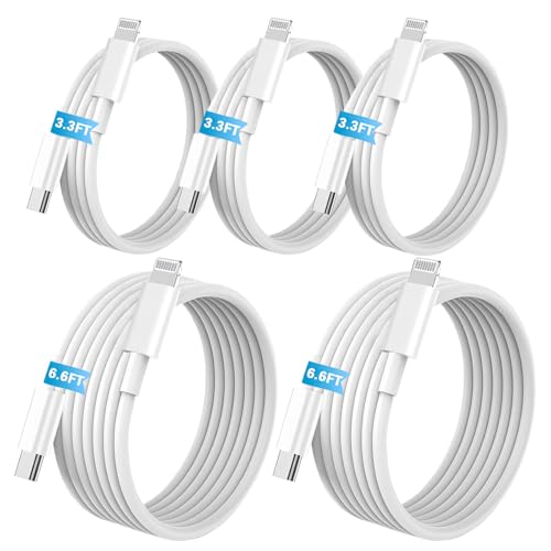 For USB C to Lightning Cable, 5Pack [MFi Certified, 2x6.6Ft+3x3.3Ft] - size: 3.3ft+3.3ft+3.3ft+6.6ft+6.6ft