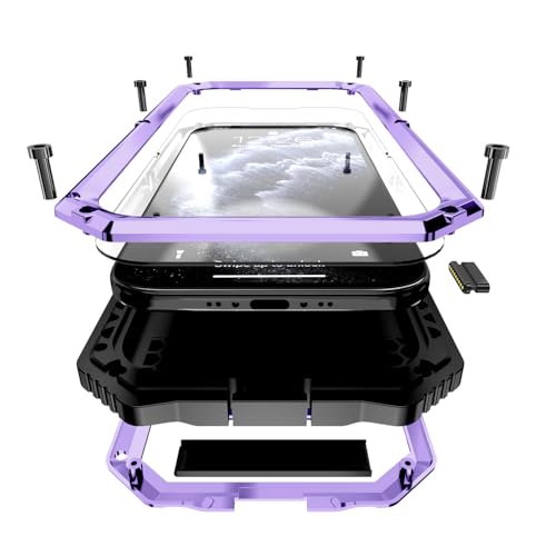 Lunivop Compatibility with iPhone Air Case 6.5'' 2025 Heavy Duty with Built in Screen Protector Lens Protection Rugged Stand 360 Full Body Military Grade Metal Bumper Phone Cases Men 17 Air Purple - color: Purple, size: iPhone 17 Air 6.5 2025