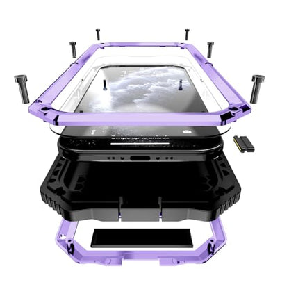 Lunivop Compatibility with iPhone Air Case 6.5'' 2025 Heavy Duty with Built in Screen Protector Lens Protection Rugged Stand 360 Full Body Military Grade Metal Bumper Phone Cases Men 17 Air Purple - color: Purple, size: iPhone 17 Air 6.5 2025