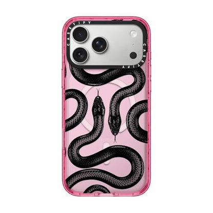CASETiFY for iPhone 17 Pro Max Case - Impact Compatible with MagSafe | 8.2 ft. 4x Military Grade Drop Protection | Black Kingsnake | Pink - color: Black Kingsnake, size: Iphone 17 Pro Max (6.9")