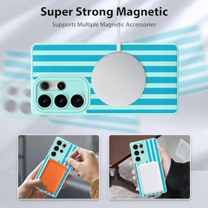 KANGHAR Compatible with Samsung Galaxy S25 Ultra Case Stripes -Blue - color: Blue-Stripes, size: Samsung Galaxy S25 Ultra