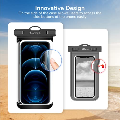 SYNCWIRE [2-Pack Waterproof Case IPX8 Universal Waterproof Phone Pouch Dry Bag Waterproof Phone Case for iPhone 15/14/13/12/11 Pro XS MAX XR X 8 7 6 Samsung S23 S22 S20 and More Up to 7 Inches - color: Transparent