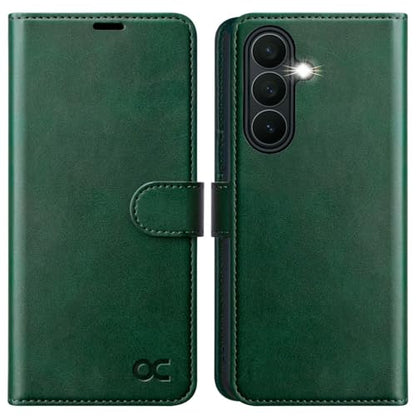 OCASE for Samsung Galaxy S26 Wallet Case, Card Holder, Blackish Blue | RFID Blocking, Kickstand, Magnetic Closure, PU Leather Flip Folio, Shockproof TPU Shell, Protective Phone Cover (6.3") 2026 - color: Blackish Green, size: Samsung Galaxy S26