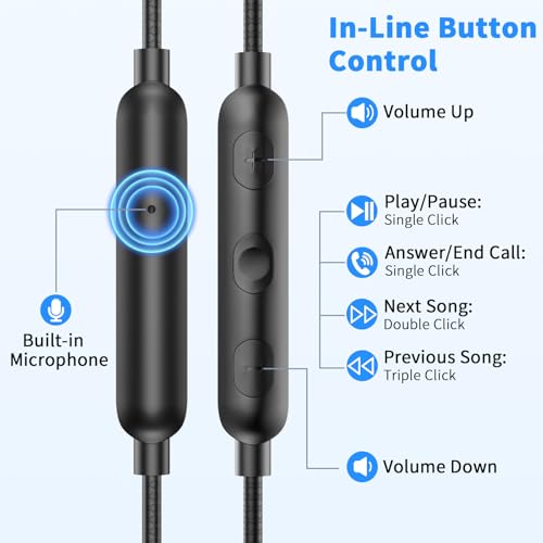 3.5mm Headphones Wired Earbuds for Laptop School Computer PC,Blue - color: Blue