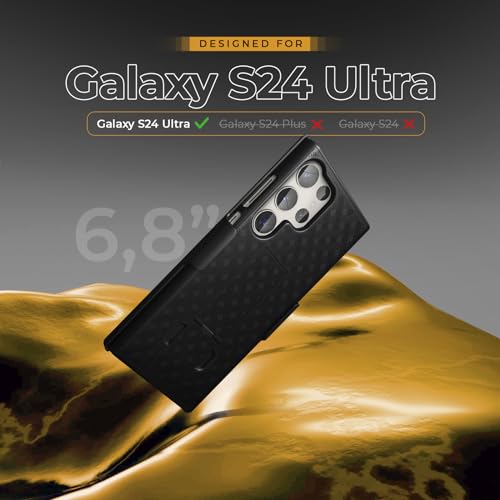 MOTIVE for Samsung Galaxy s24 Ultra Case with Belt Clip, Kickstand | 6.8" | Ranger v1 Series, Black, 360° holster, open-top/bottom port access, grip, slim - size: S24 Ultra