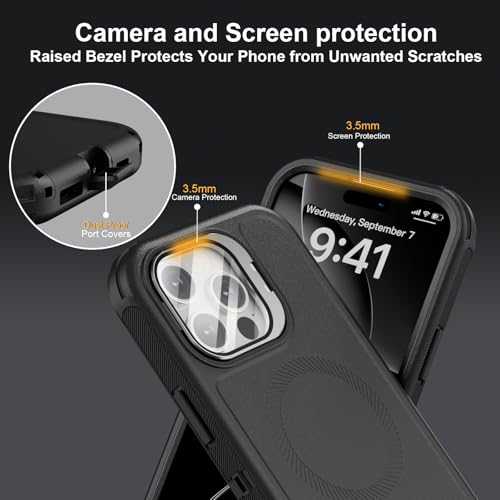 Follaroma for iPhone 16 Pro Case,Magnetic,Heavy Duty Case,6.3'', Black - color: Black, size: iPhone 16 Pro 6.3''