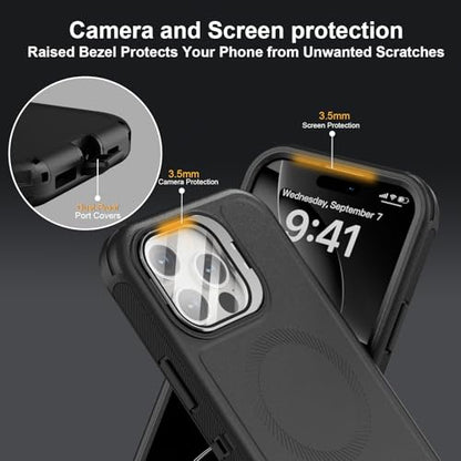 Follaroma for iPhone 16 Pro Case,Magnetic,Heavy Duty Case,6.3'', Black - color: Black, size: iPhone 16 Pro 6.3''