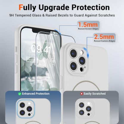 SUPFINE Silicone & Magnetic for iPhone 12 Pro Max Case White - color: White, size: iPhone 12 Pro Max