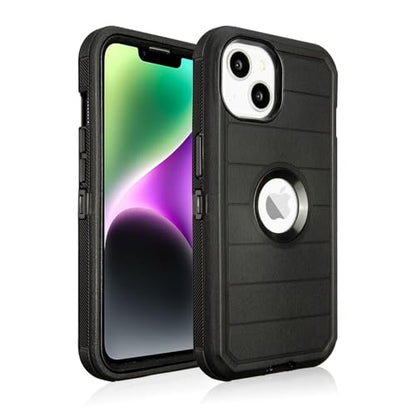 for iPhone 14 Case Defender, Heavy Duty Protective, Black | Full-Body 3 Layers of Sturdy for Phone Case iPhone 14, Anti-Drop, Rugged Shockproof Cover for Black iPhone14 Case - color: Black