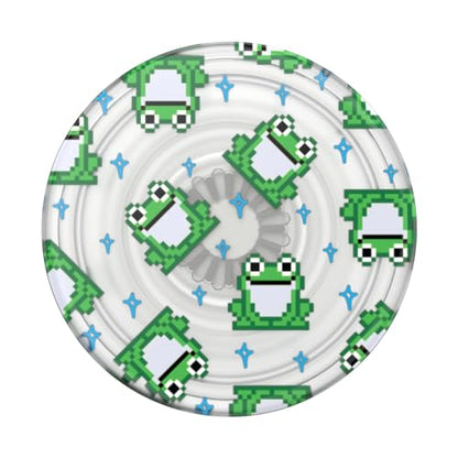 PopSockets Adhesive Phone Grip, Holder, Phone Stand, Plant-based - Translucent 8 Bit Frogs - color: 8 Bit Frogs, style: Adhesive