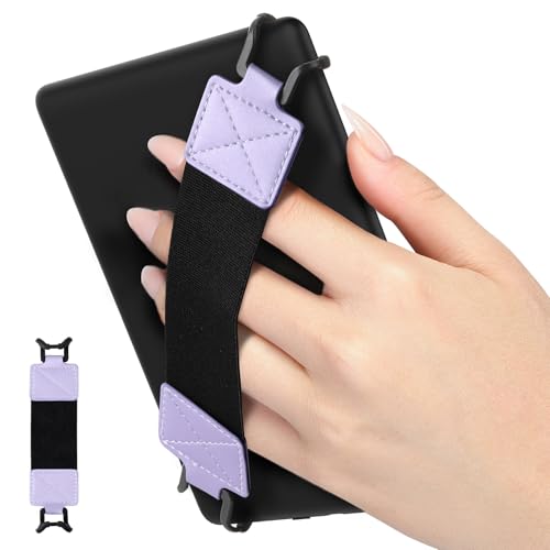 MoKo Security Hand-Strap for 6-8" Kindle eReaders Fire Tablets, Taro Purple - color: Taro Purple, style: Black Strap