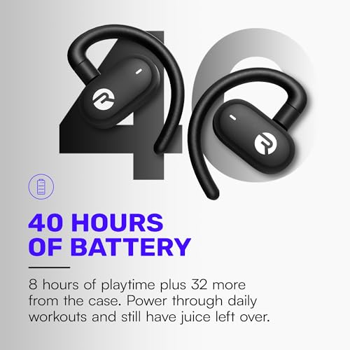 Raycon Fitness Open Ear Earbuds – Open Ear Headphones, Earbuds Wireless Bluetooth, Running Headphones, Sweat & Water-Resistant Earphones, 40 Hours Battery Life (Black) - color: Black