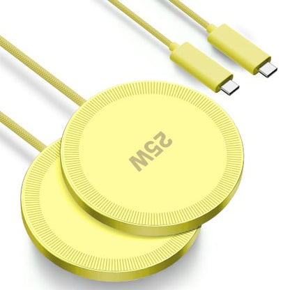 MagSafe 25W Magnetic Wireless Charger Fast Charging Pad for iPhone - color: Light Yellow
