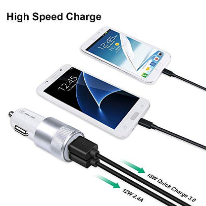 Fast Car Charger, Quick Charging 5.4A/30W Phone USB Car Charger Adapter - color: silver, style: USB A
