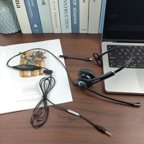 Callez 3.5mm Cell Phone Headset with Call Control for iPhone Samsung iPad