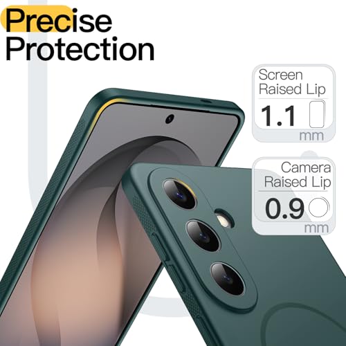 JETech Slim Magnetic Case for Samsung Galaxy S26, Anti-Slip, Midnight Green | Compatible with MagSafe, Full Camera Lens Protection, Soft TPU Cover, Shockproof - color: Midnight Green, size: Galaxy S26