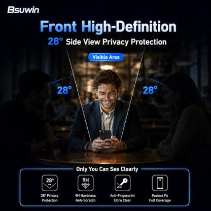 2 Pack Privacy Screen Protector for Samsung Galaxy S25 FE | |Tempered Glass, Anti-Scratch, 9H Hardness & Easy Installation